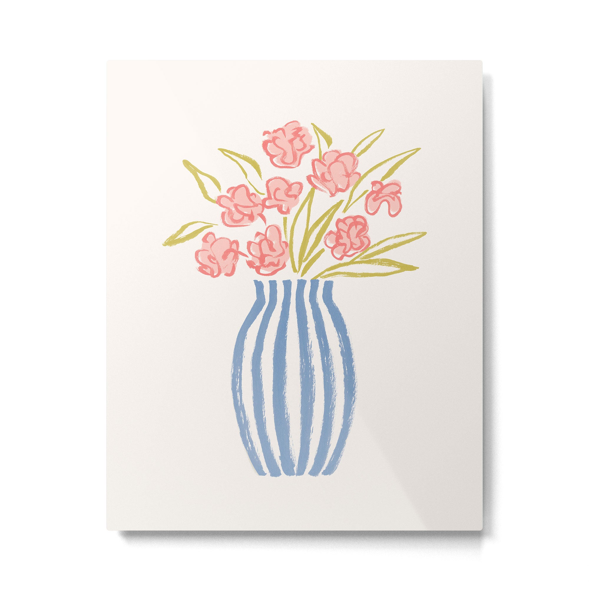 Stripe Flower Vase - Pastel Colors Metal Print Gallery Image 4