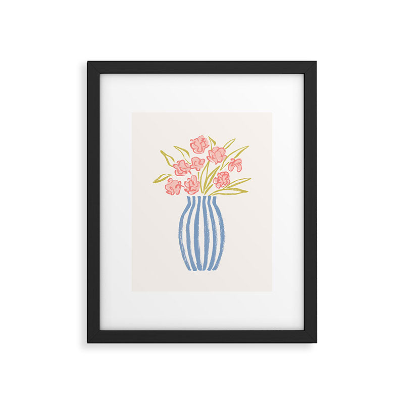 Stripe Flower Vase - Pastel Colors Framed Art Print Gallery Image 5