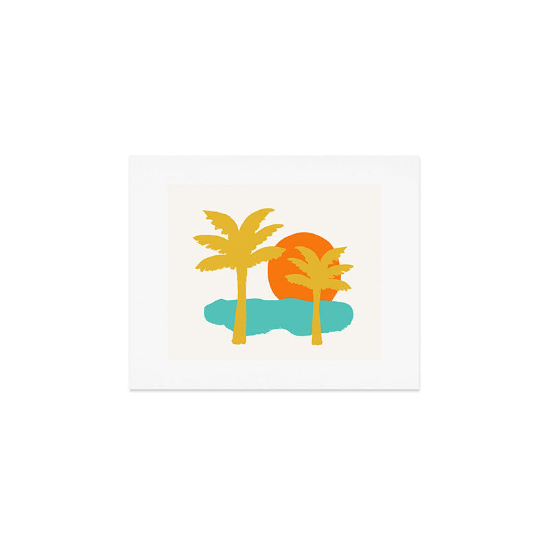 Sun, Beach, Palm Tree Art Print Gallery Image 1