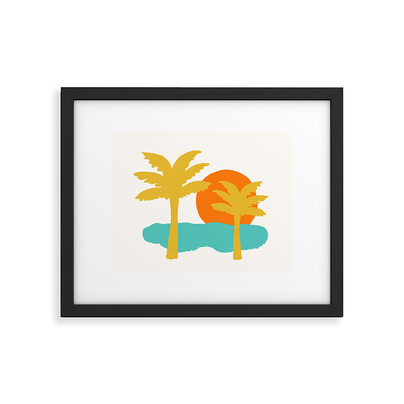 Sun, Beach, Palm Tree Framed Art Print Gallery Image 5