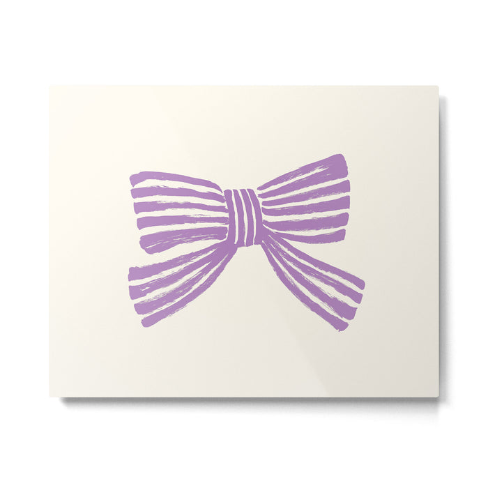 Violet Stripe Bow Ribbon Metal Print Gallery Image 1