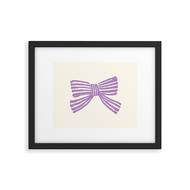 Violet Stripe Bow Ribbon Framed Art Print Gallery Image 5