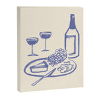 Wine and Cheese Aperitivo - Blue Canvas Print Gallery Image 6