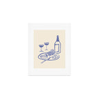 Wine and Cheese Aperitivo - Blue Art Print Gallery Image 1