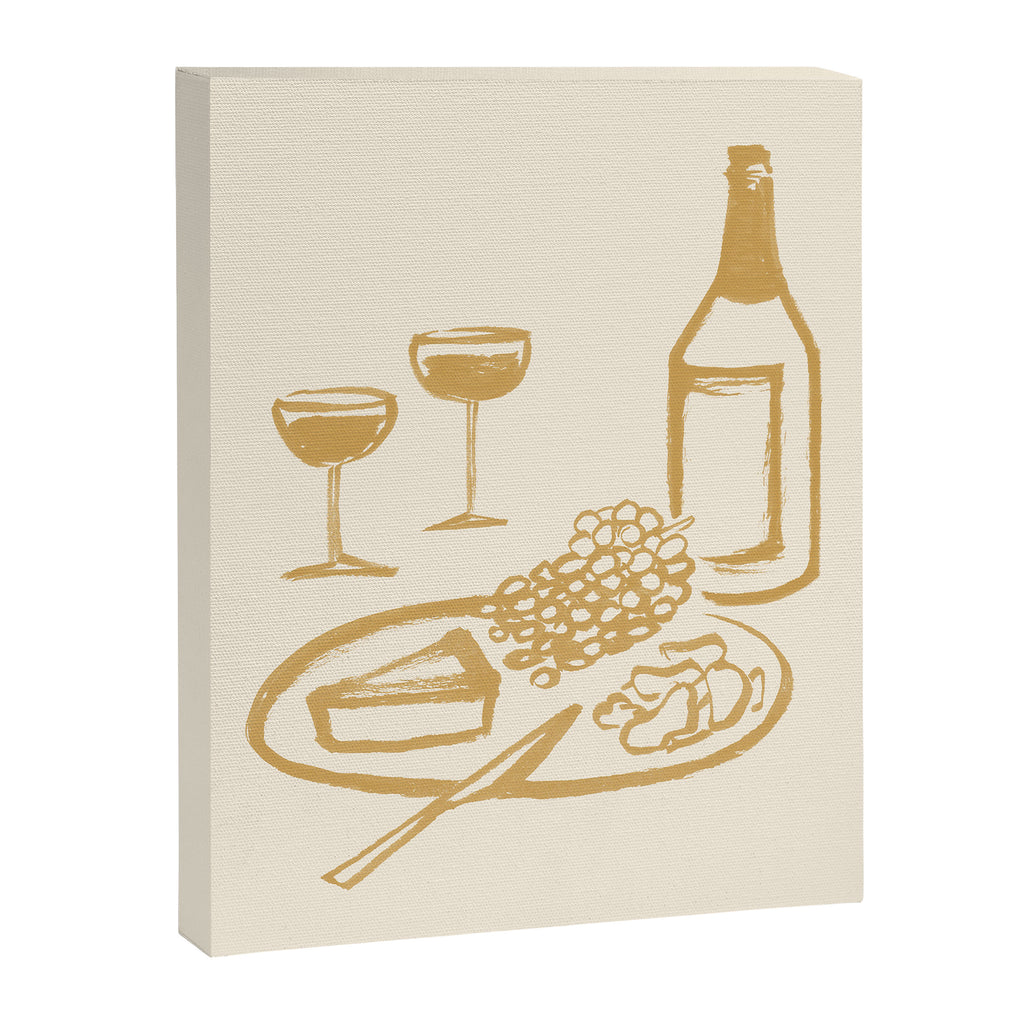 Wine and Cheese Aperitivo - Gold  Canvas Print Gallery Image 6