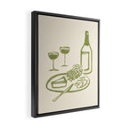 Wine and Cheese Aperitivo - Green Framed Canvas Print Gallery Image 2