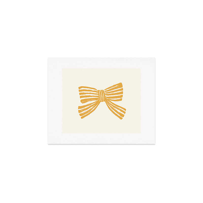 Yellow Stripe Bow Ribbon  Art Print Gallery Image 1