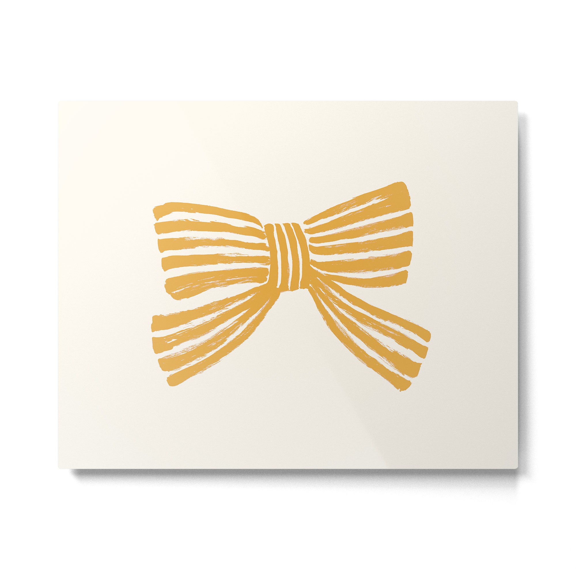 Yellow Stripe Bow Ribbon  Metal Print Gallery Image 4