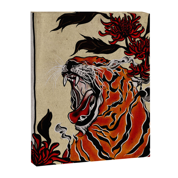 Tiger Ukiyo-e style Canvas Print Gallery Image 1