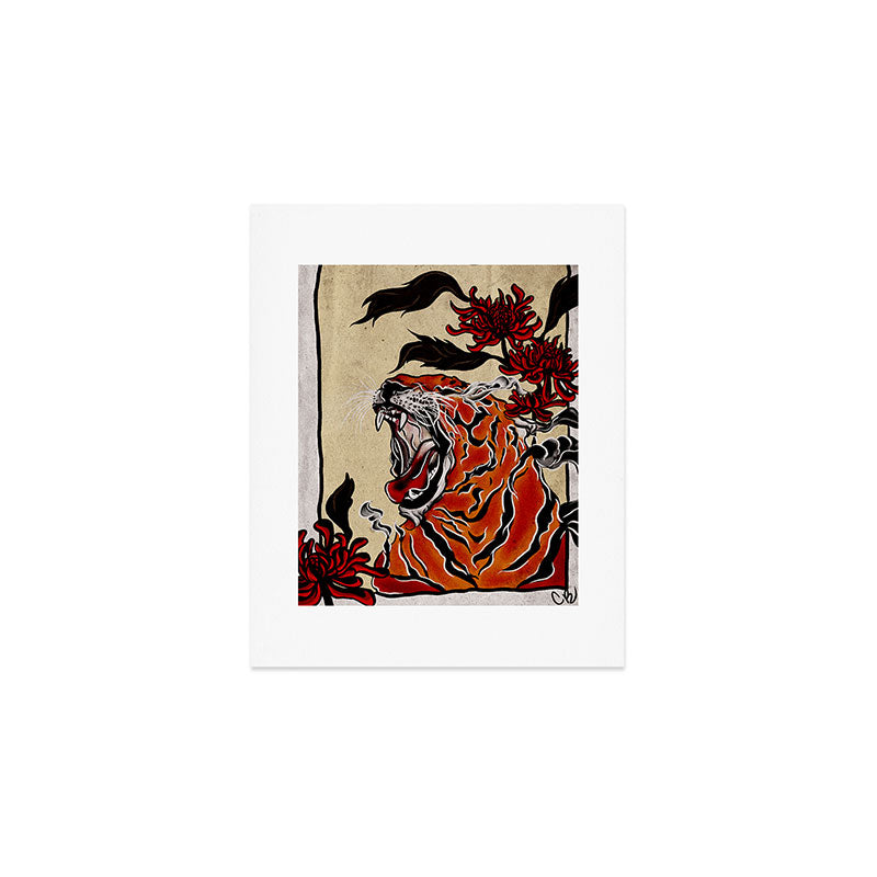 Tiger Ukiyo-e style Art Print Gallery Image 1