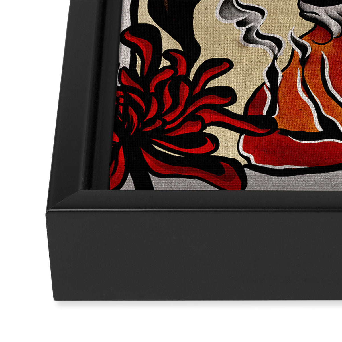 Tiger Ukiyo-e style Framed Canvas Print Gallery Image 3
