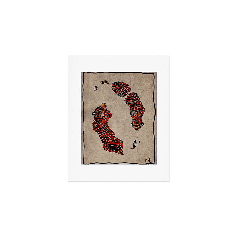 Two Tigers -- Ukiyo-e Style Art Print Gallery Image 1