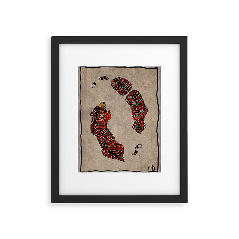 Two Tigers -- Ukiyo-e Style Framed Art Print Gallery Image 5