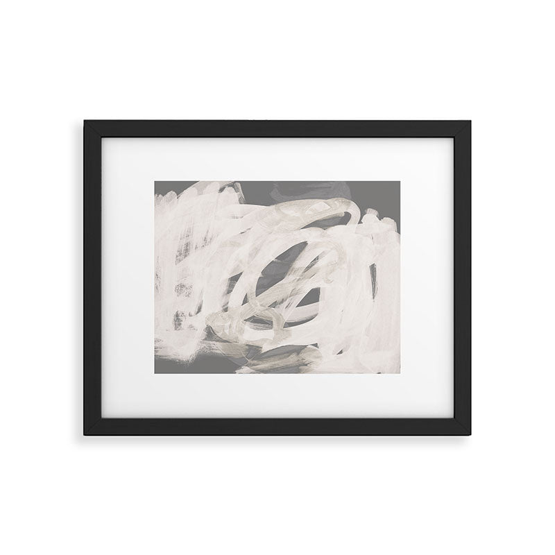 abstract brushstrokes neutral Framed Art Print