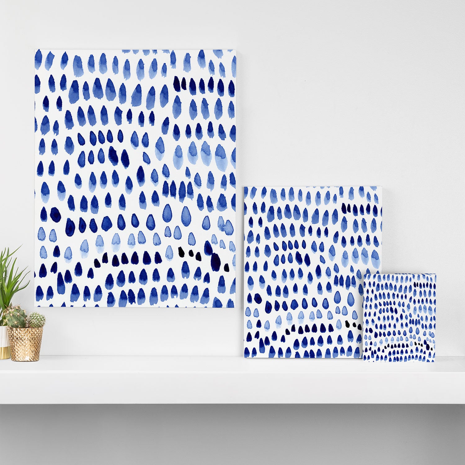 painted dots blue Canvas Print Gallery Image 3
