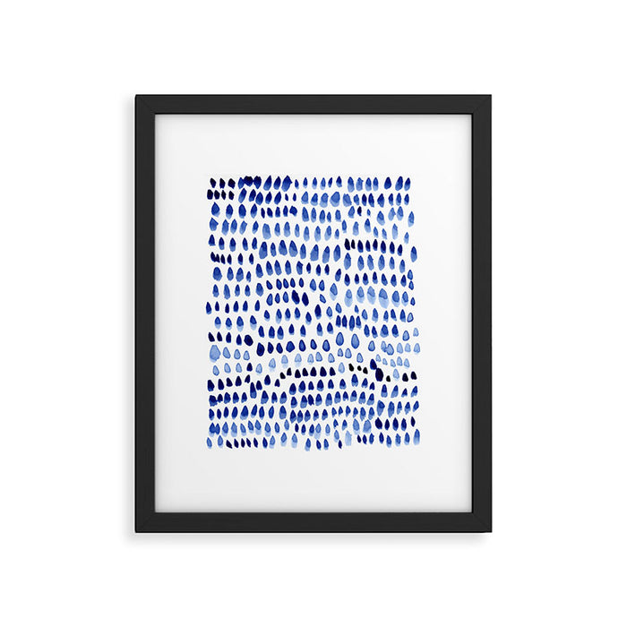 painted dots blue Framed Art Print Gallery Image 1