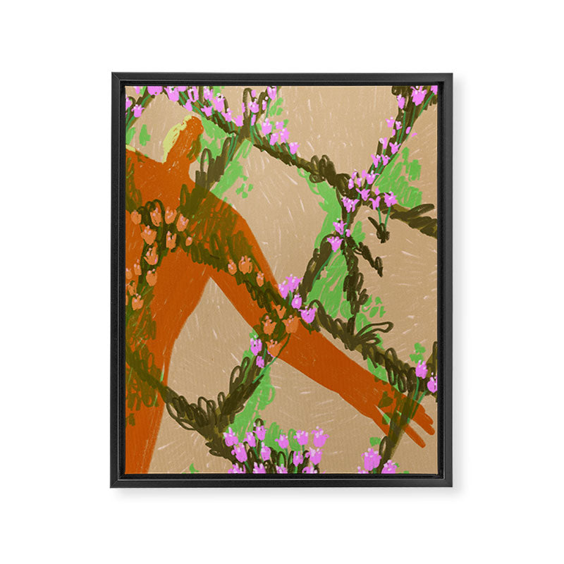 Shadows Among the Flowers Framed Canvas Print Gallery Image 6