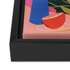 Still Life of a Woman with Dessert and Fruit Framed Canvas Print Gallery Image 2