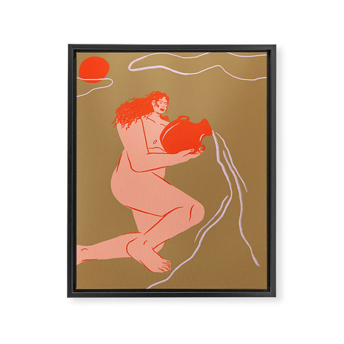 Tarot Woman and Water Framed Canvas Print Gallery Image 1