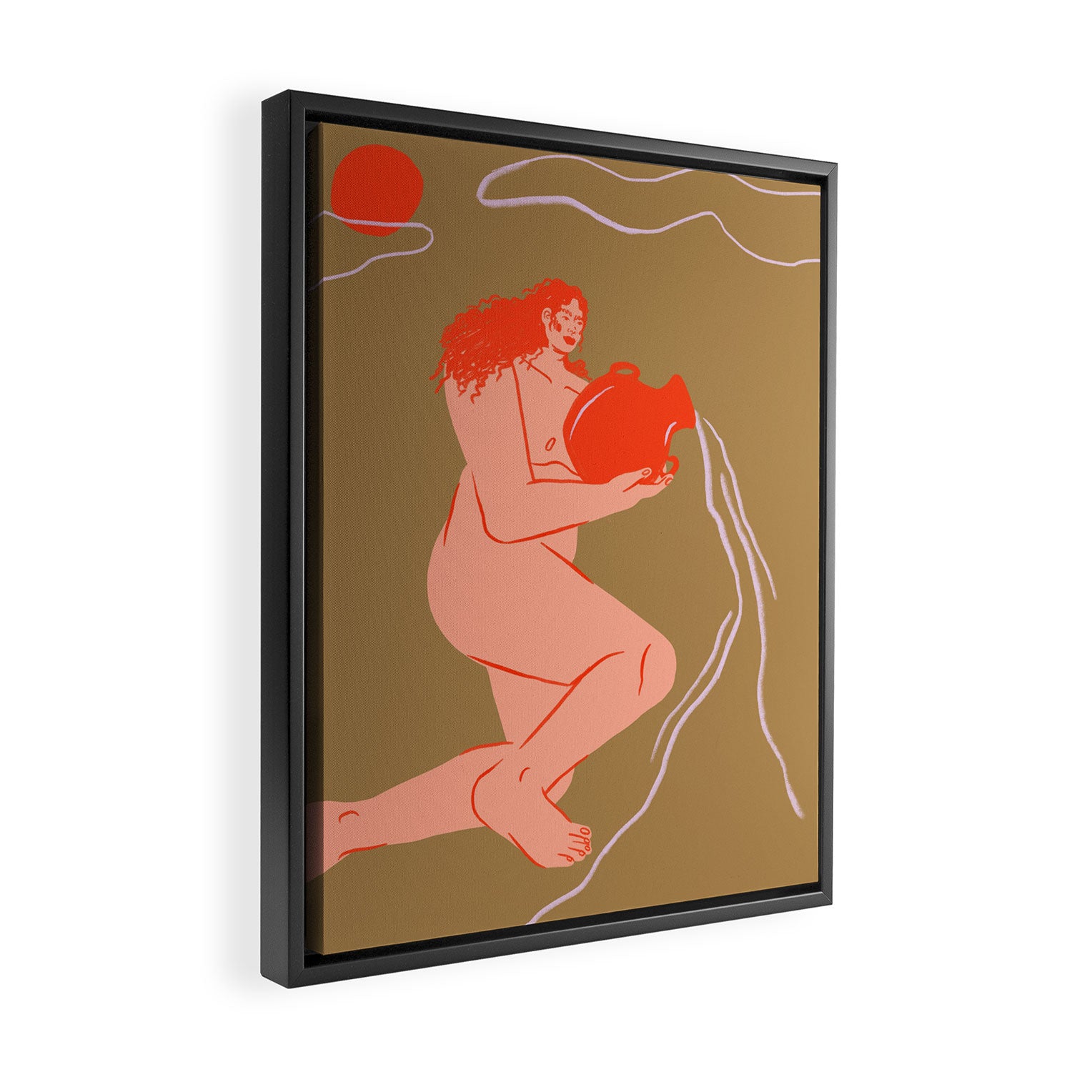 Tarot Woman and Water Framed Canvas Print Gallery Image 2