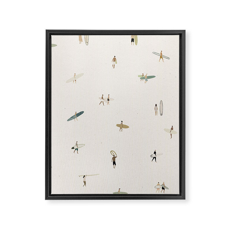 Tiny Surfers Framed Canvas Print Gallery Image 6