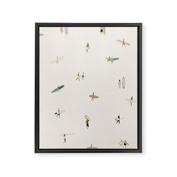 Tiny Surfers Framed Canvas Print Gallery Image 1