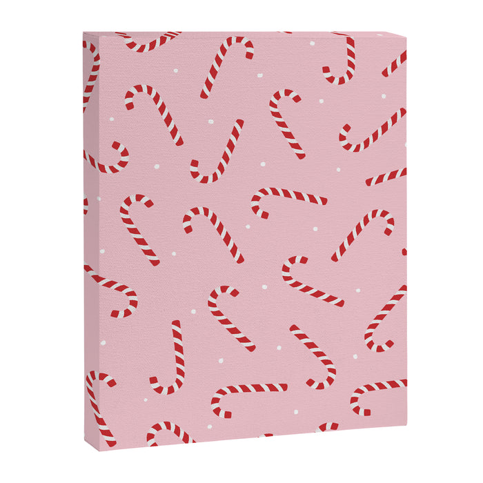 Christmas Candy Cane Pink Canvas Print Gallery Image 1