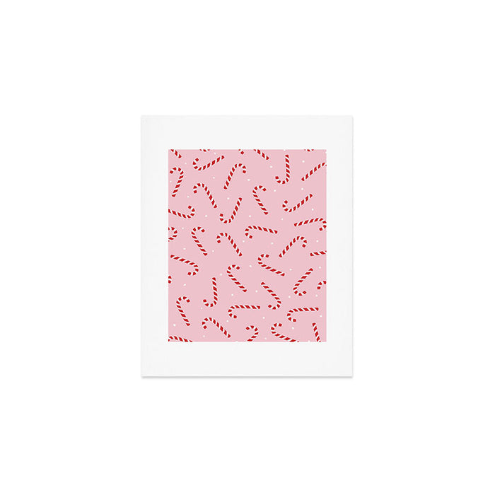 Christmas Candy Cane Pink Art Print Gallery Image 1