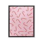 Christmas Candy Cane Pink Framed Canvas Print Gallery Image 8