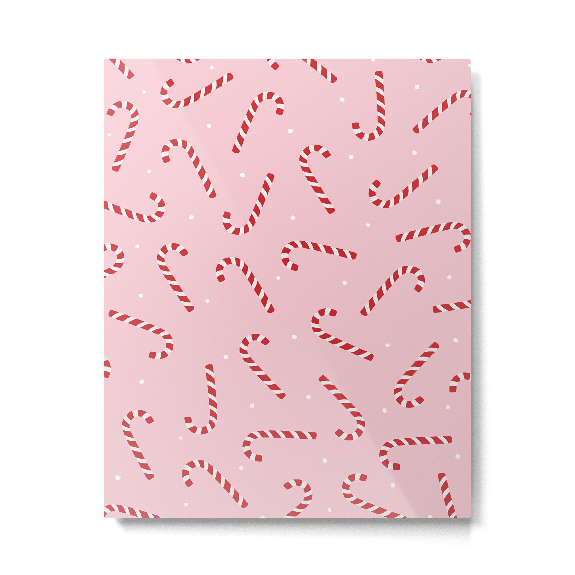 Christmas Candy Cane Pink Metal Print Gallery Image 6