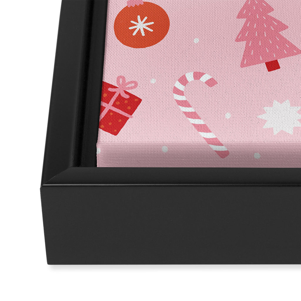 Christmas Fun - Pink Palette  Framed Canvas Print Gallery Image 3