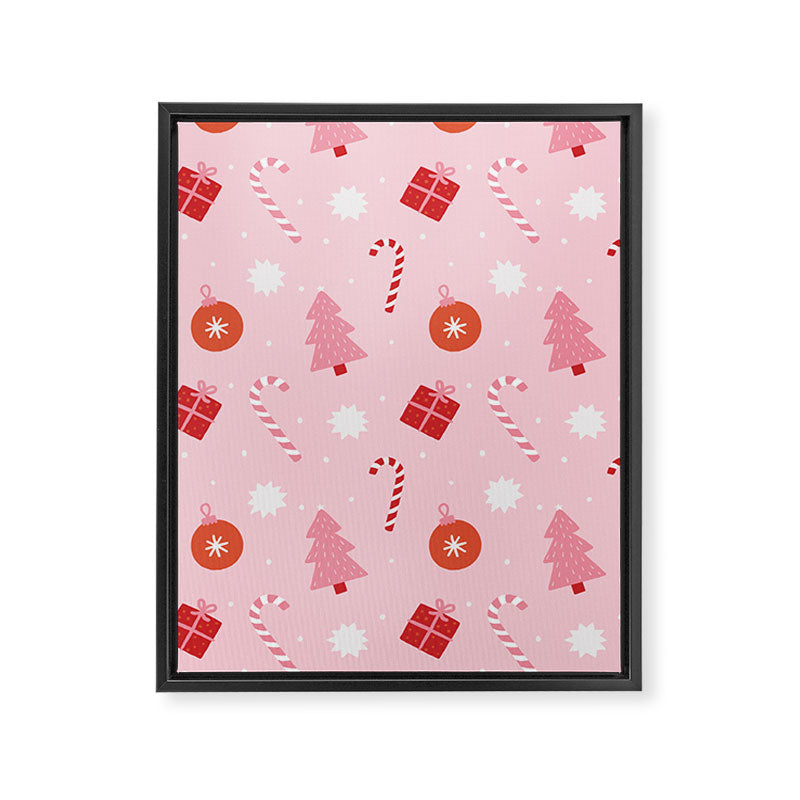 Christmas Fun - Pink Palette  Framed Canvas Print Gallery Image 8
