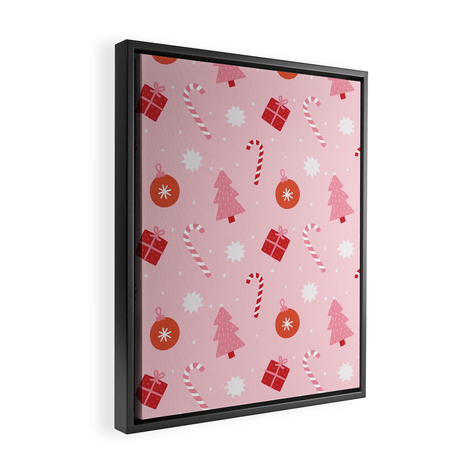 Christmas Fun - Pink Palette  Framed Canvas Print Gallery Image 2