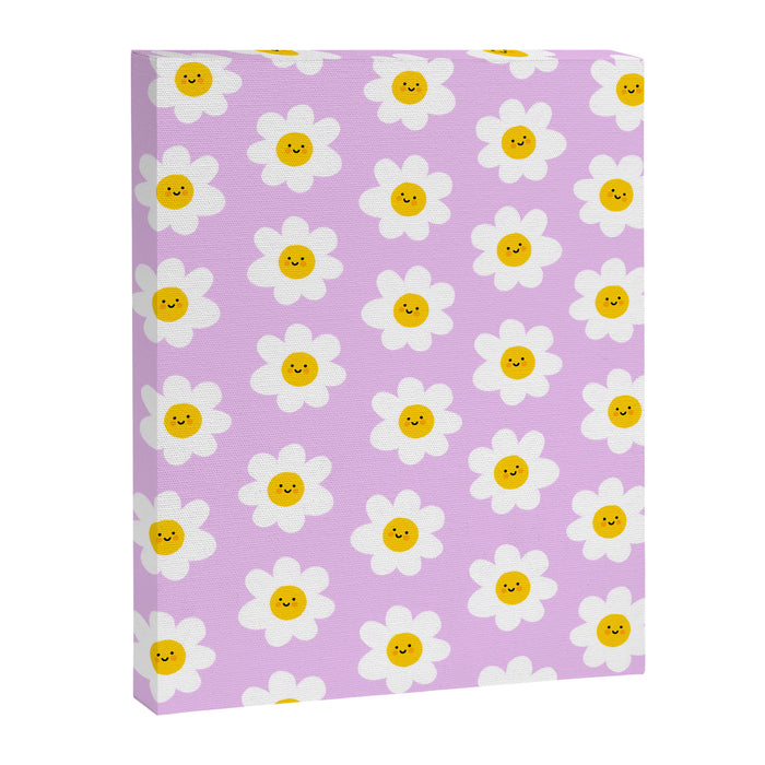 Happy Flowers - Purple  Canvas Print Gallery Image 1