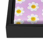Happy Flowers - Purple  Framed Canvas Print Gallery Image 3