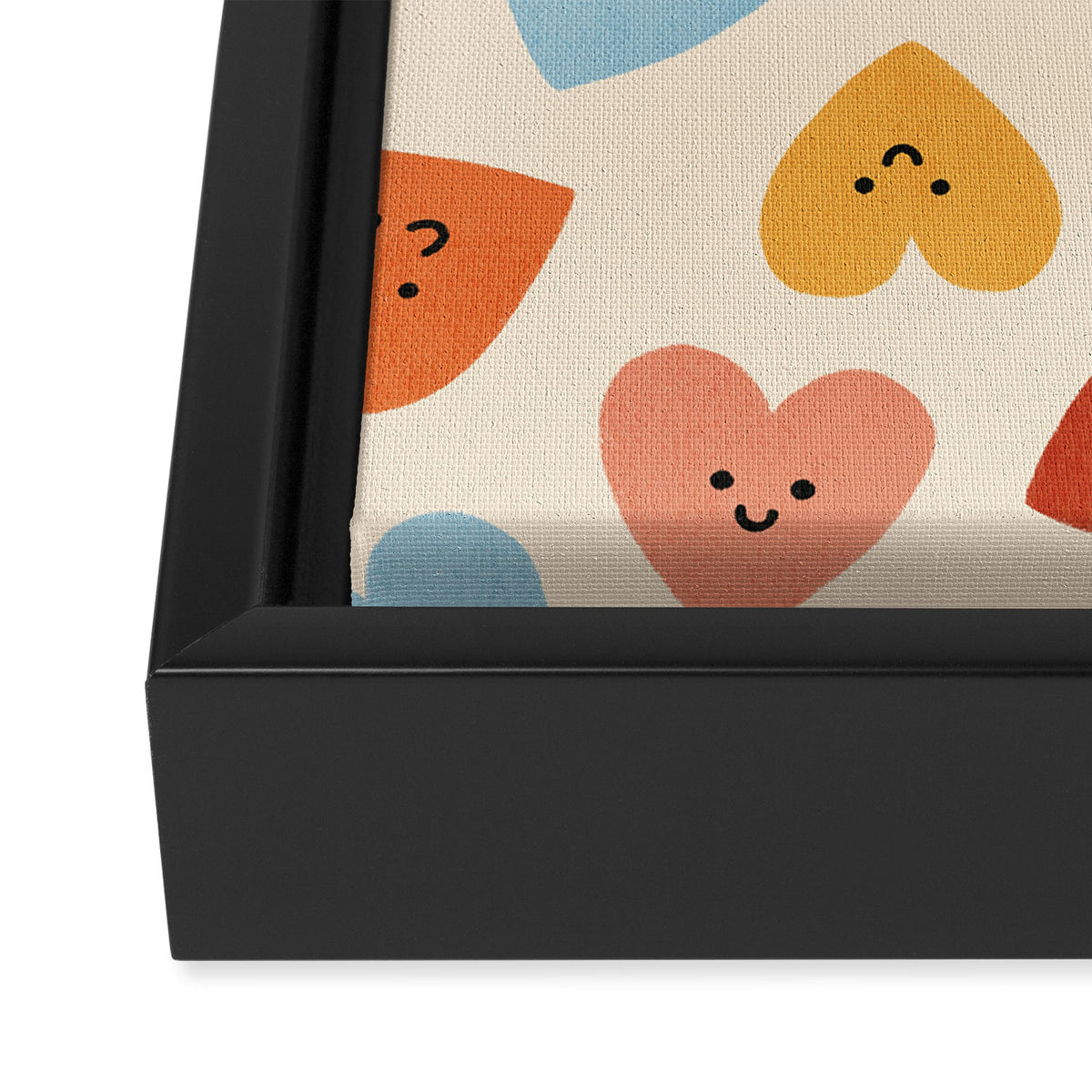 Happy Smiley Heart Framed Canvas Print Gallery Image 3