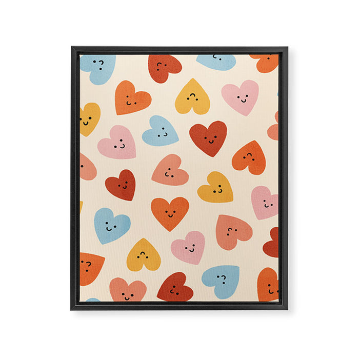Happy Smiley Heart Framed Canvas Print Gallery Image 1