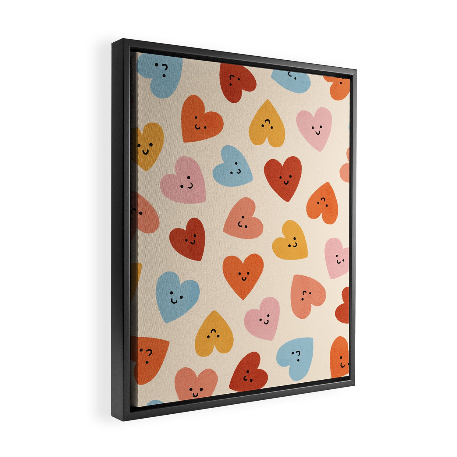 Happy Smiley Heart Framed Canvas Print Gallery Image 2