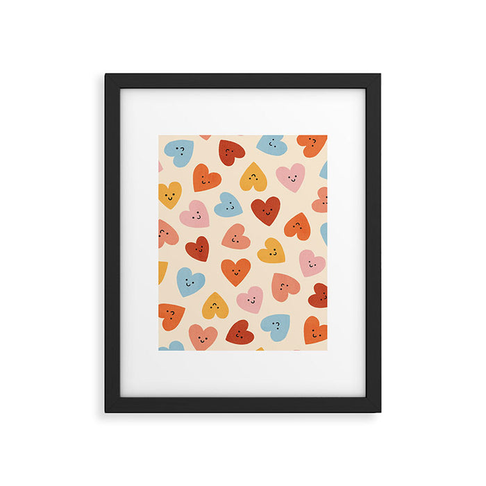Happy Smiley Heart Framed Art Print Gallery Image 1