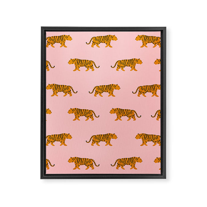Walking Tiger Framed Canvas Print Gallery Image 1