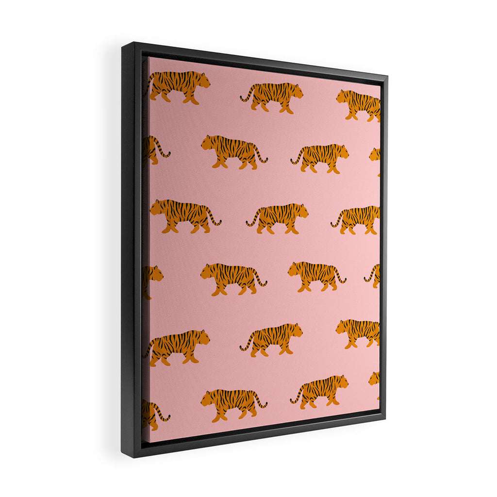Walking Tiger Framed Canvas Print Gallery Image 2