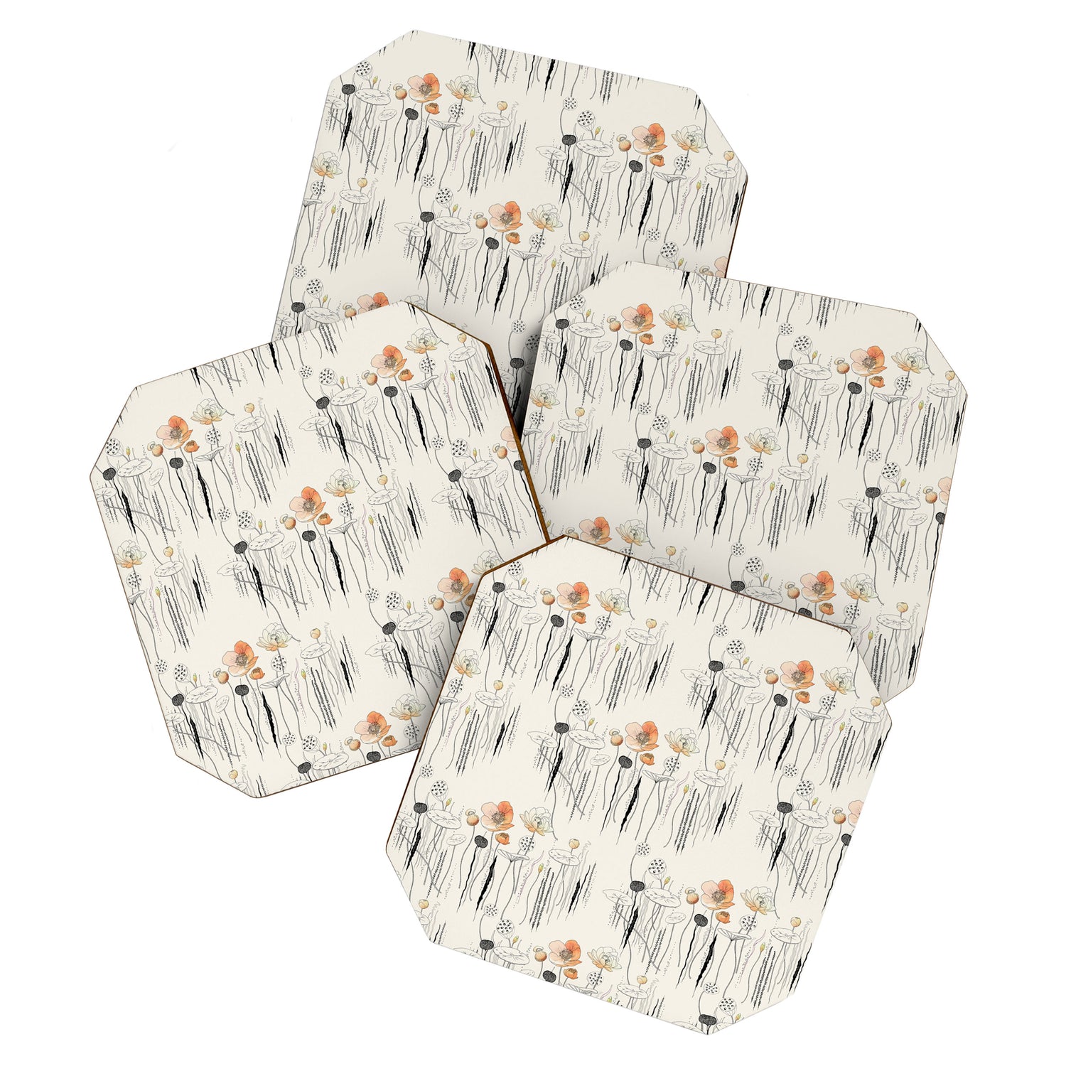 Coral Watercress Pond Coaster Gallery Image 1