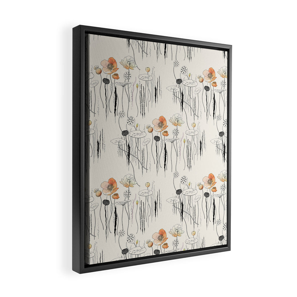 Coral Watercress Pond Framed Canvas Print Gallery Image 2