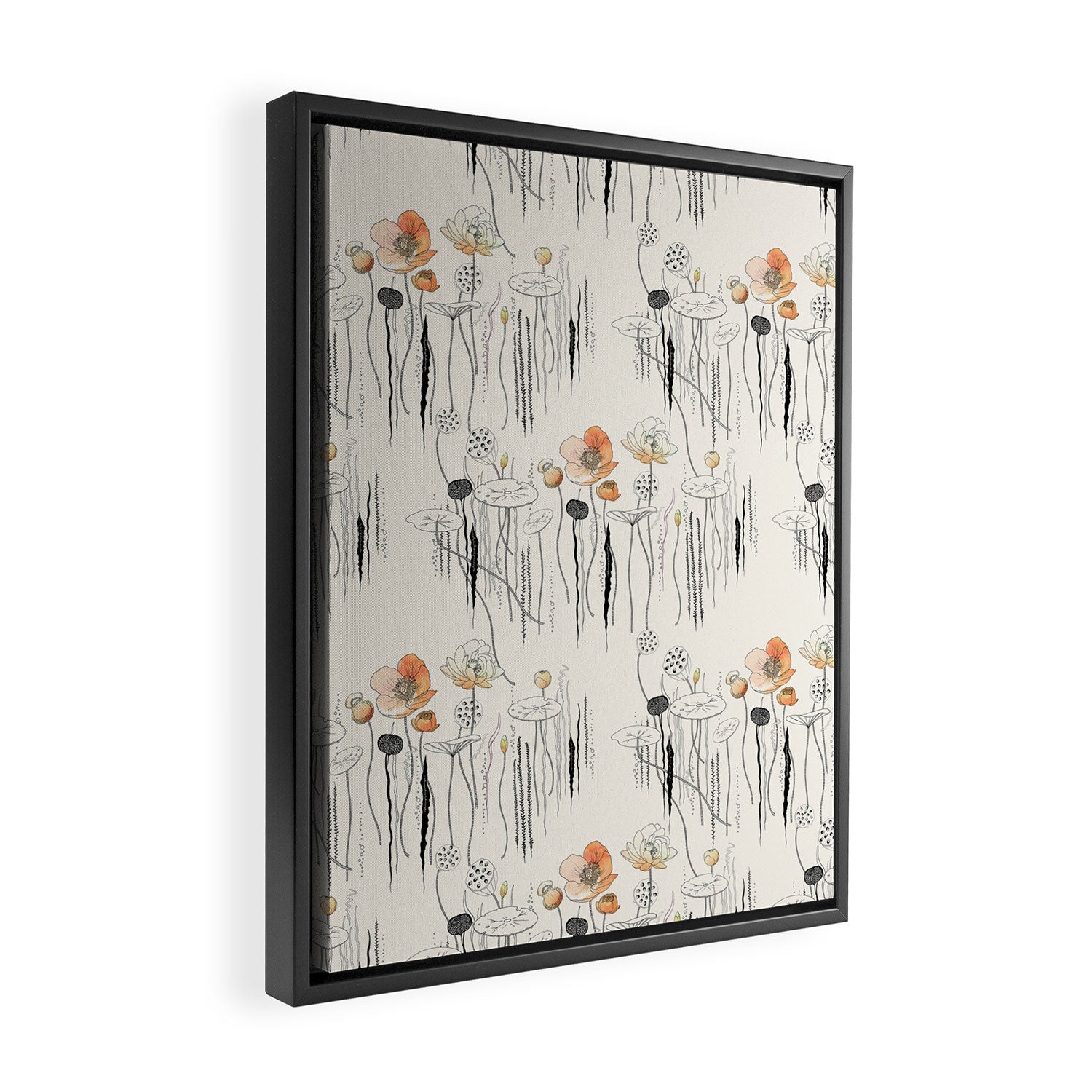 Coral Watercress Pond Framed Canvas Print Gallery Image 2