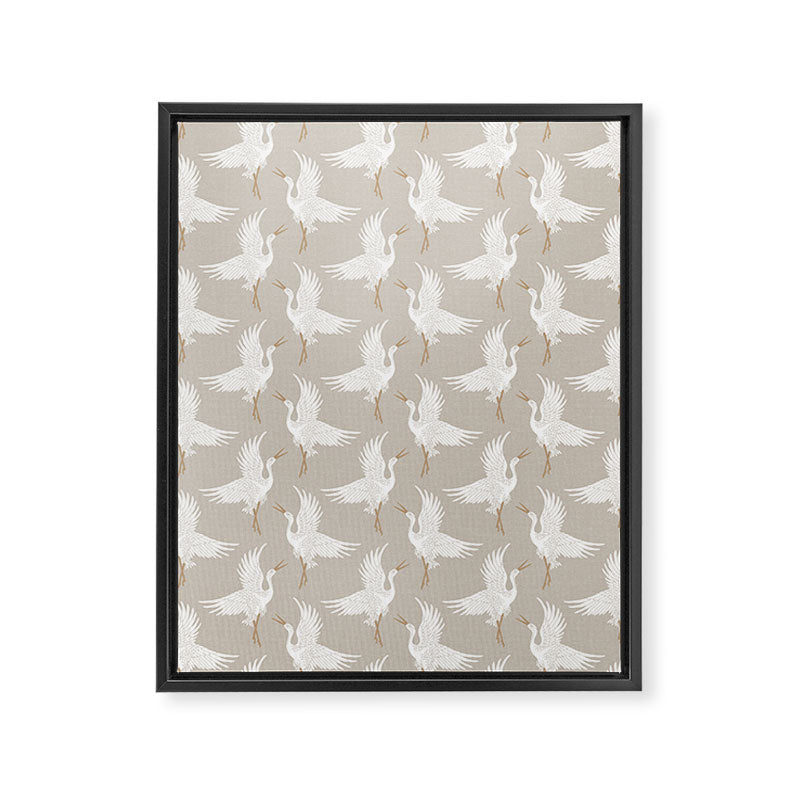 Cranes Neutral Framed Canvas Print Gallery Image 8