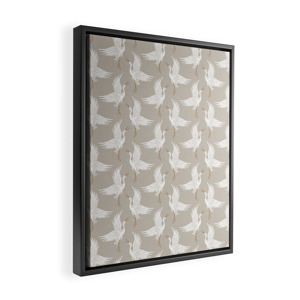 Cranes Neutral Framed Canvas Print Gallery Image 2