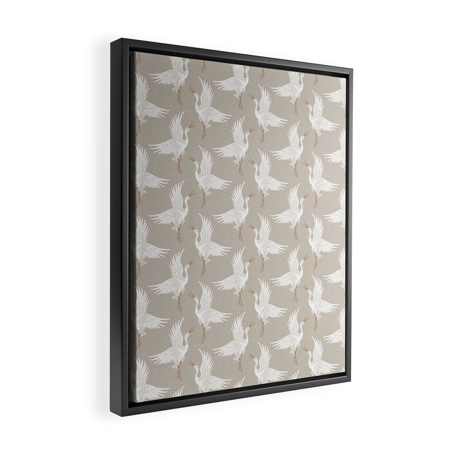 Cranes Neutral Framed Canvas Print Gallery Image 2