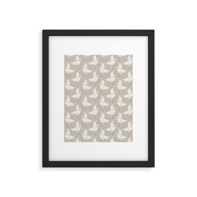 Cranes Neutral Framed Art Print Gallery Image 6