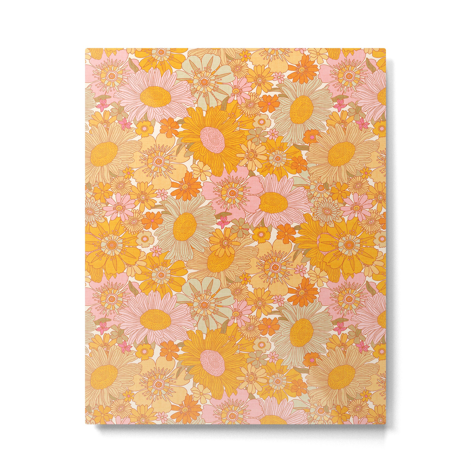 Retro Florals 70s Cream Metal Print Gallery Image 6