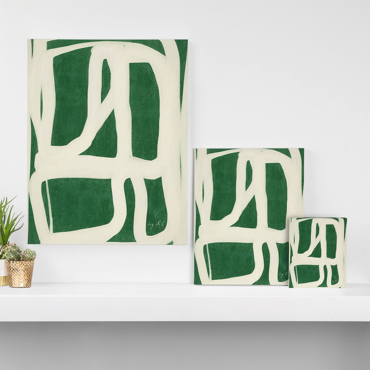 Green White Movement  Canvas Print Gallery Image 3